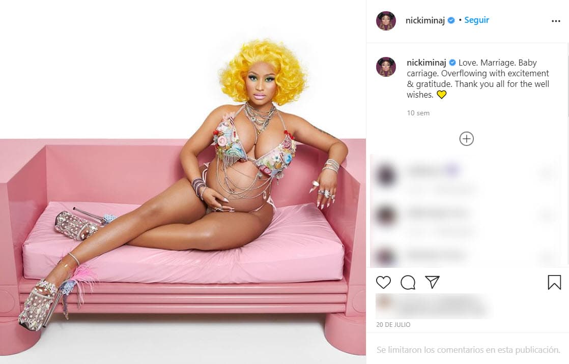 En la tercera foto escribió: "
<b>Amor. Matrimonio. Cochecito de bebé</b>. Llena de emoción y gratitud. Gracias a todos por los buenos deseos".
<br>