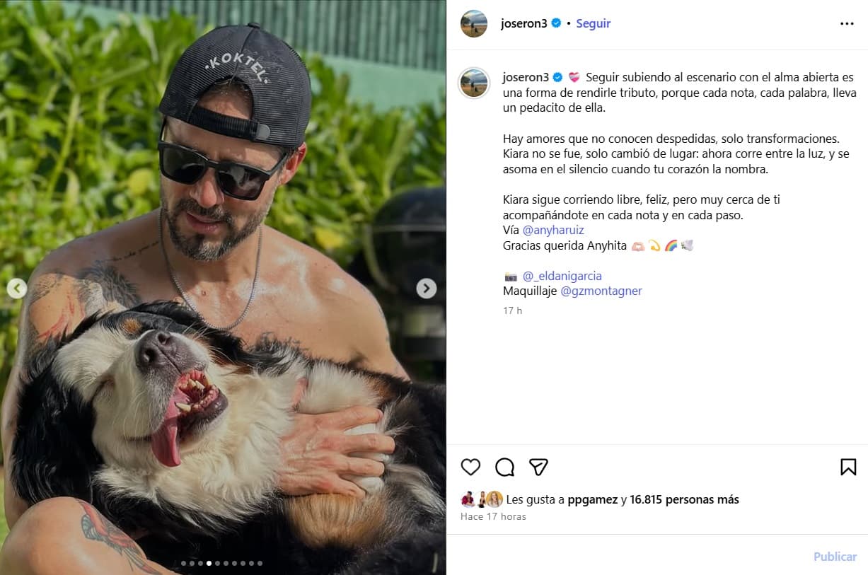 José Ron honró a su perrita Kiara tras su fallecimiento.