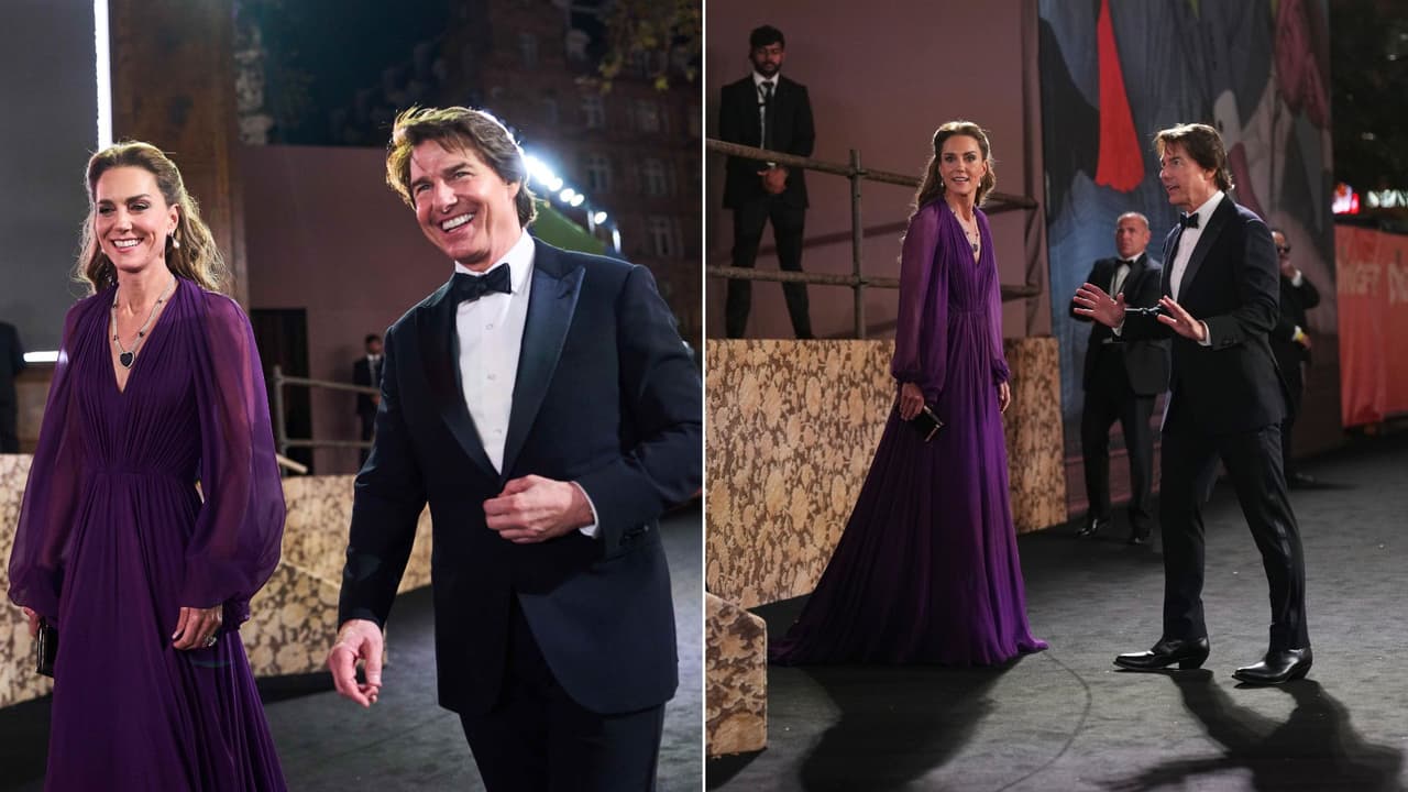 Kate Middleton y Tom Cruise en el Leicester Square Garden de Londres este 22 de septiembre.
