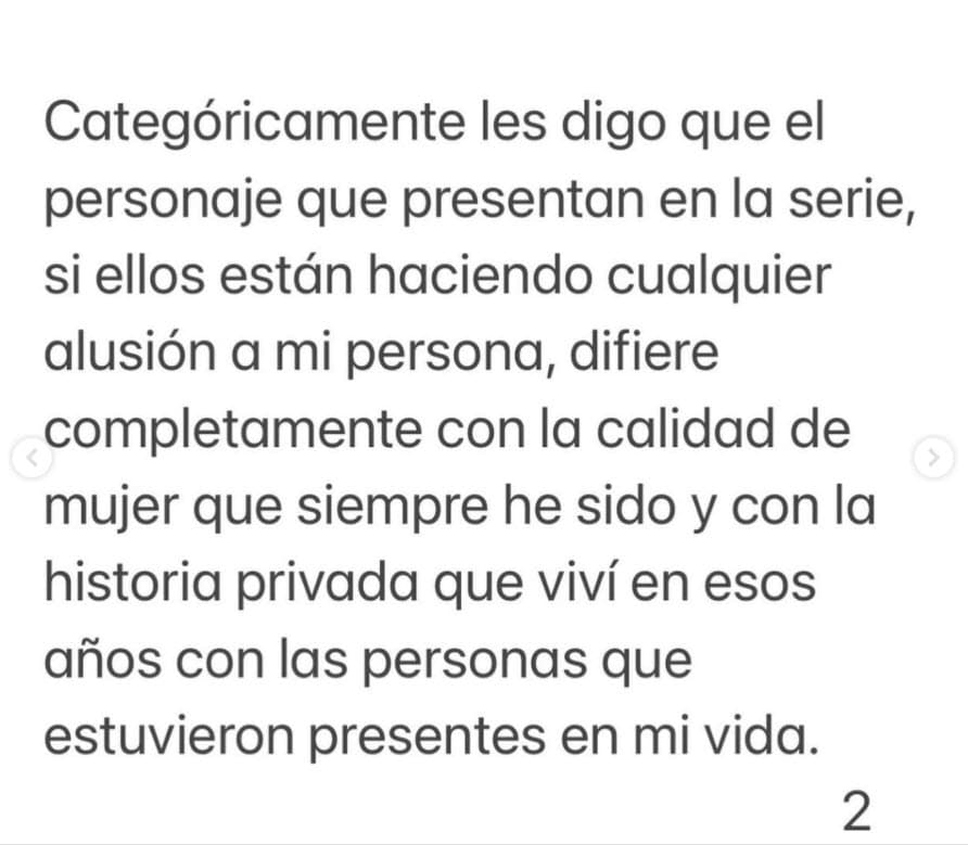 Manterola dijo que, ese personaje, "difiere completamente con la calidad de mujer que siempre he sido".
<br>