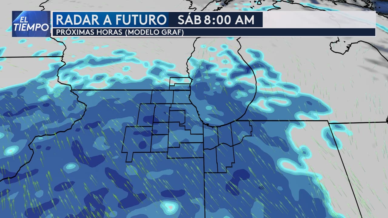 <b>El sistema invernal se aproxima durante la noche del viernes . </b>Las primeras gráficas muestran el avance del sistema invernal que llegará a Chicago desde la noche del viernes. Se prevé que la nieve comience a cubrir la región en las primeras horas del sábado, iniciando un periodo prolongado de precipitación que continuará durante gran parte del día. La acumulación comenzará tempranamente, afectando actividades matutinas.
<br>