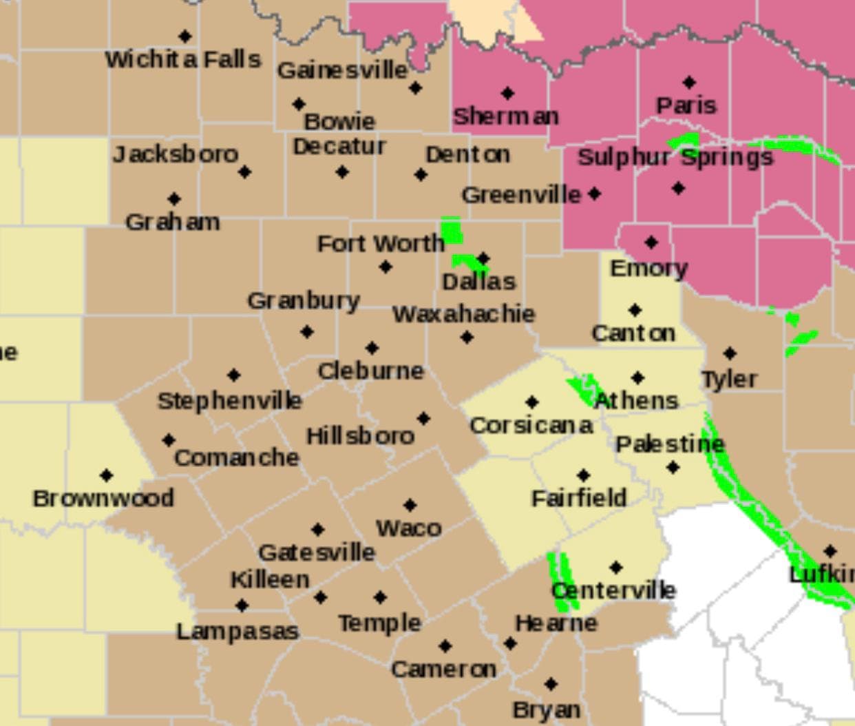 VIGILANCIA POR TORMENTAS SEVERAS hasta las 8 PM para varios condados en el norte de Texas