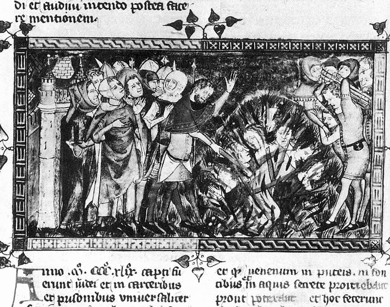 <b>La peste negra (1346-1350).</b> Mató entre 50 y 200 millones de personas en Europa, uno de los eventos más convulsivos de la historia. Esta peste bubónica agotó la fuerza laboral y los pocos trabajadores que sobrevivieron vieron un aumento drástico en sus salarios. Esto también causó una mayor fluidez en la economía y algunos historiadores creen que aceleró el fin del sistema feudal. Otra consecuencia desafortunada fue el aumento del antisemitismo, que se intensificó cuando se culpó a los judíos de la pandemia.