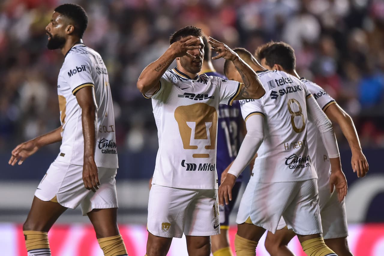 Atlético de San Luis remontó y venció 3-2 a Pumas con un hat-trick de Abel Hernández en la Jornada 9 del Apertura 2022; Eduardo Salvio marcó un doblete.