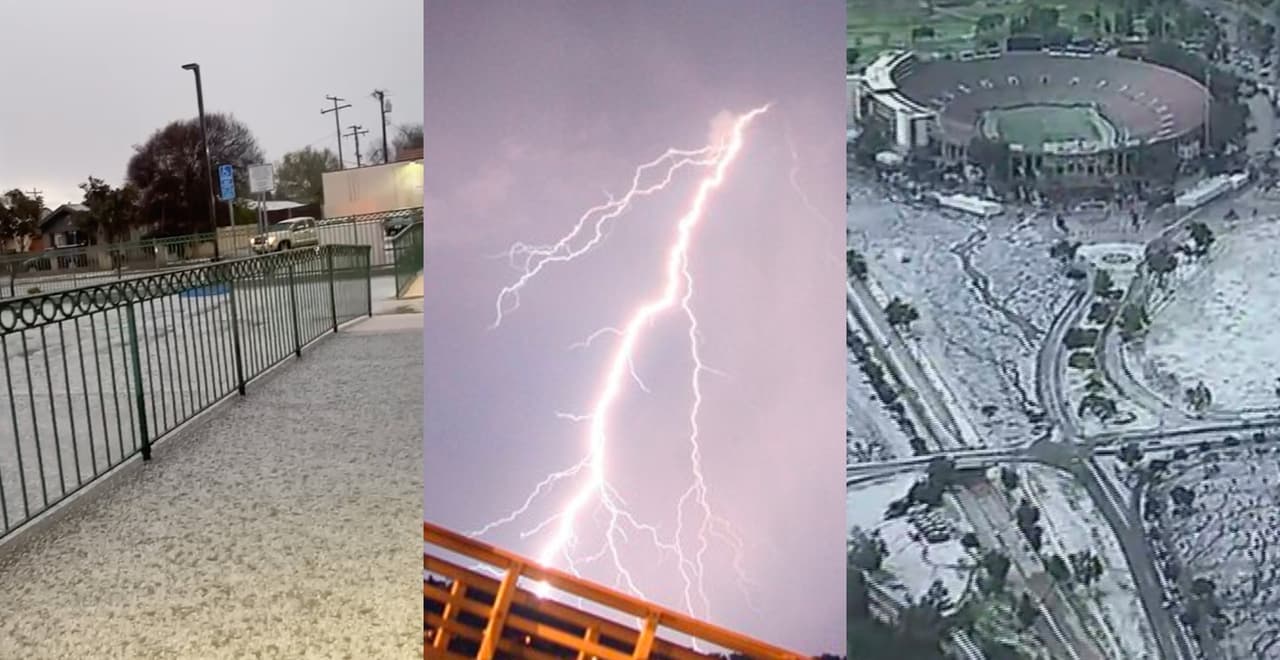 Granizo, lluvias y fuertes vientos: drástico cambio en las condiciones del tiempo en el sur de California