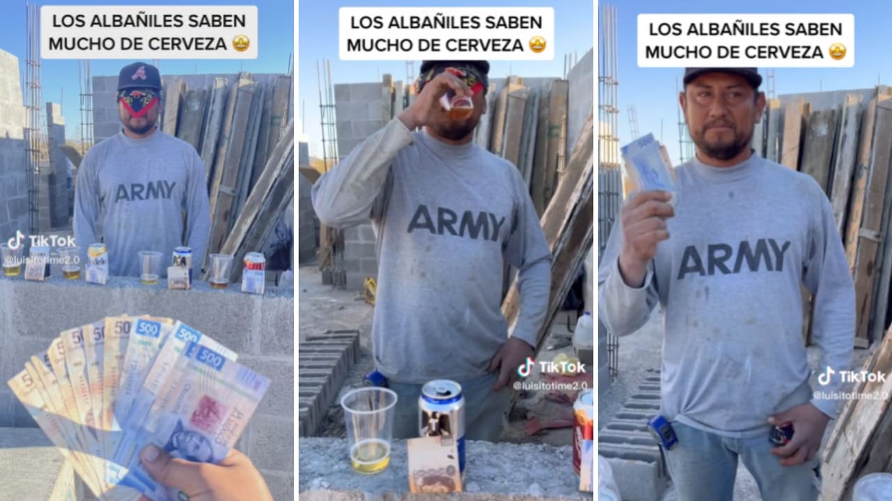 Albañil adivina todas las marca de las cervezas que le dan a probar con los ojos cerrados.