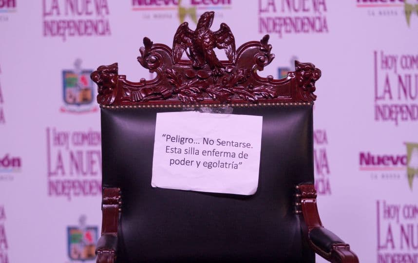 La silla del ex gobernador de Nuevo León, Rodrigo Mena Ruíz.