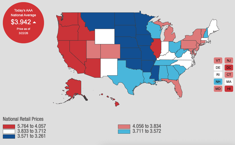 Precios de la gasolina de hoy