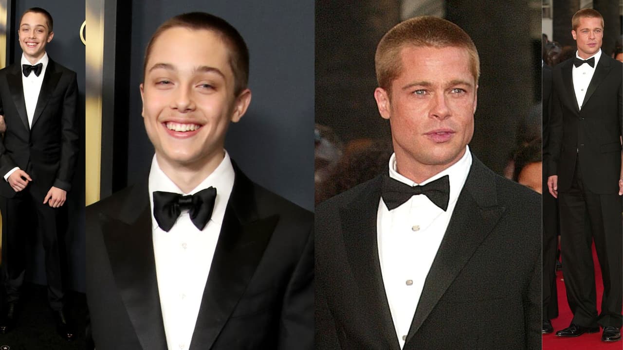 Knox Jolie-Pitt usa un 'look' igual al de su padre, Brad Pitt.