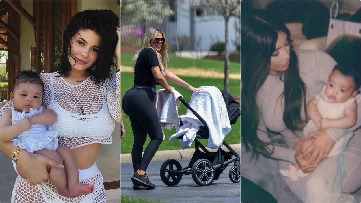 Este año nacieron tres nuevas Kardashian; Chicago, la tercera hija de Kim y el rapero Kanye West (extrema derecha); Stormi Webster (izquierda) y True Thompson (centro), que convirtieron a Kylie Jenner y a Khloé Kardashian en madres primerizas.