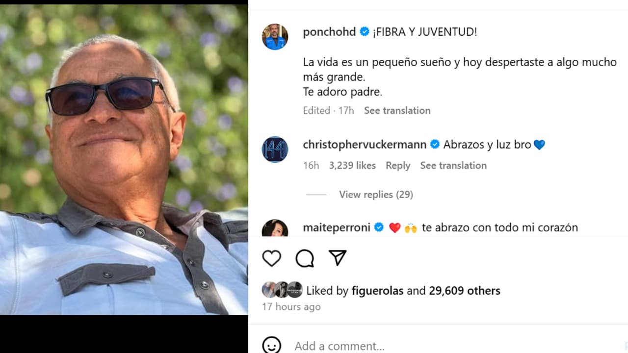 Así despidió Alfonso 'Poncho' Herrera a su padre en Instagram.