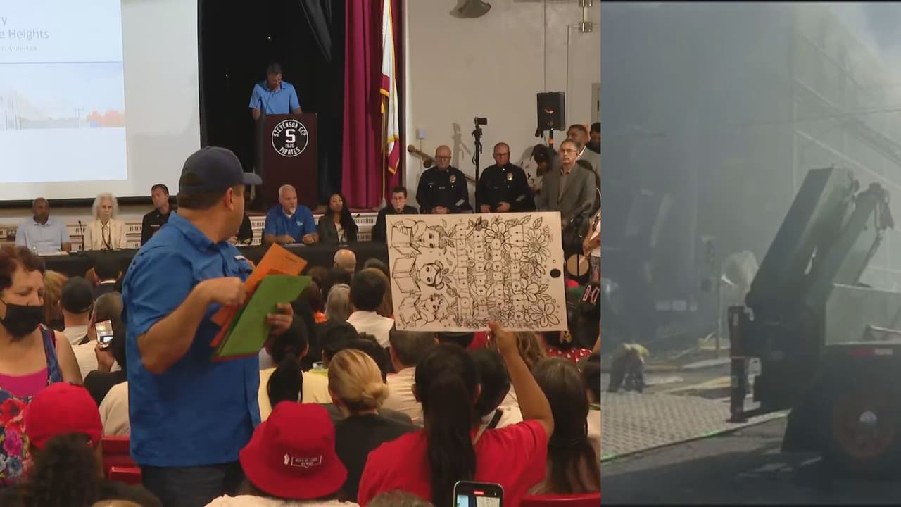 Tensión y frustración: vecinos de Boyle Heights confrontan a Lineage tras incendio