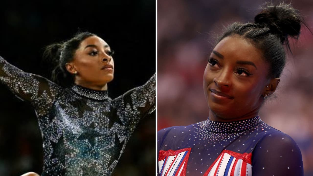 Simone Biles usó un fabuloso leotardo con 6 mil cristales Swarovski: brillaba como una estrella