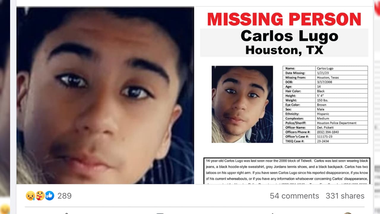 La organización
<b>Texas EquuSearch confirmó que se había unido a la búsqueda </b>del joven. El lunes 6 de febrero las autoridades confirmaron el hallazgo de un cuerpo en un campo en la calle Firnat, cerca del Hardy Toll Road.