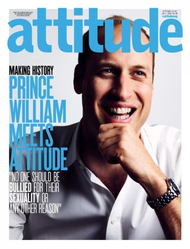 La portada de julio de la Revista Attitude será protagonizada por el Príncipe William.