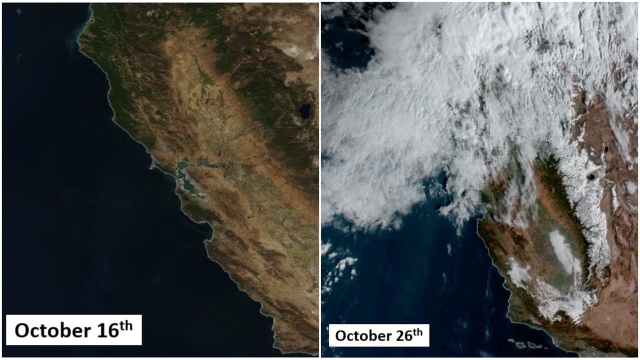 Fotos interactivas: el antes y después del río atmosférico que azotó al norte de California