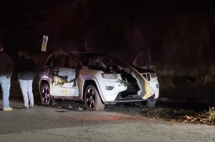 Hallan incendiado jeep blanco que podría ser el utilizado en el tiroteo cerca del Nats Park