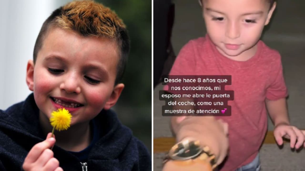 Enseñan a su hijo de 4 años a ser "un caballero" y causan polémica: le abre la puerta a su mamá