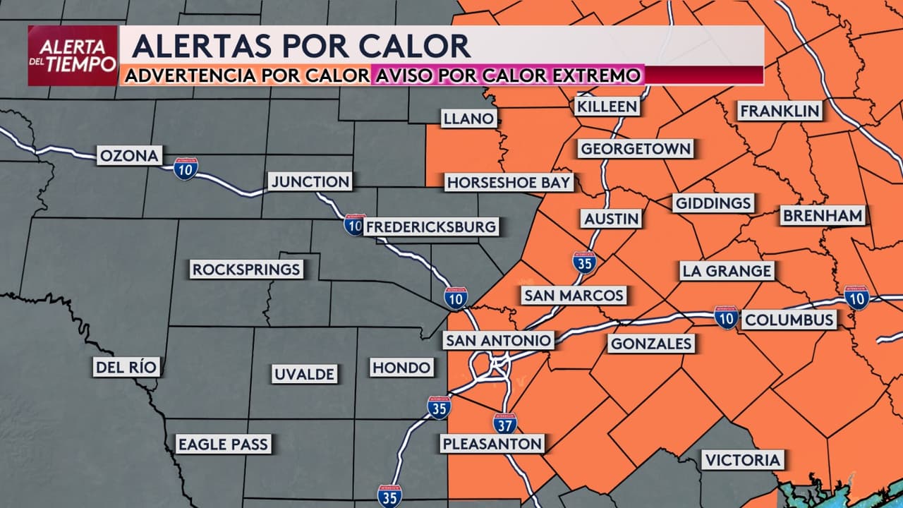 🚨🔥 Alerta máxima para San Antonio y Austin ante un episodio de calor peligroso que podría empeorar durante el fin de semana.
<br>
<br>Desde el jueves y hasta el domingo, gran parte de Texas Central estará bajo advertencia por calor, incluyendo el Hill Country y el corredor de la I-35 y la I-10