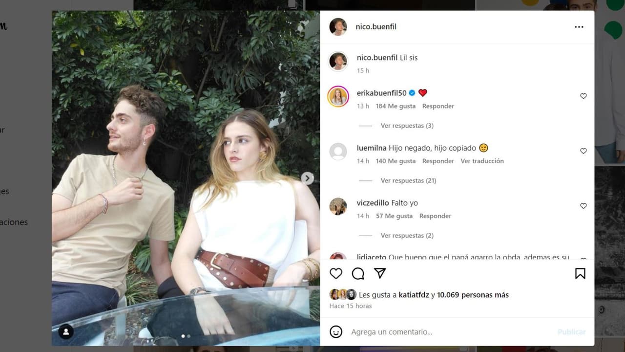 Nico, hijo de Erika Buenfil, y su media hermana, Isabella.