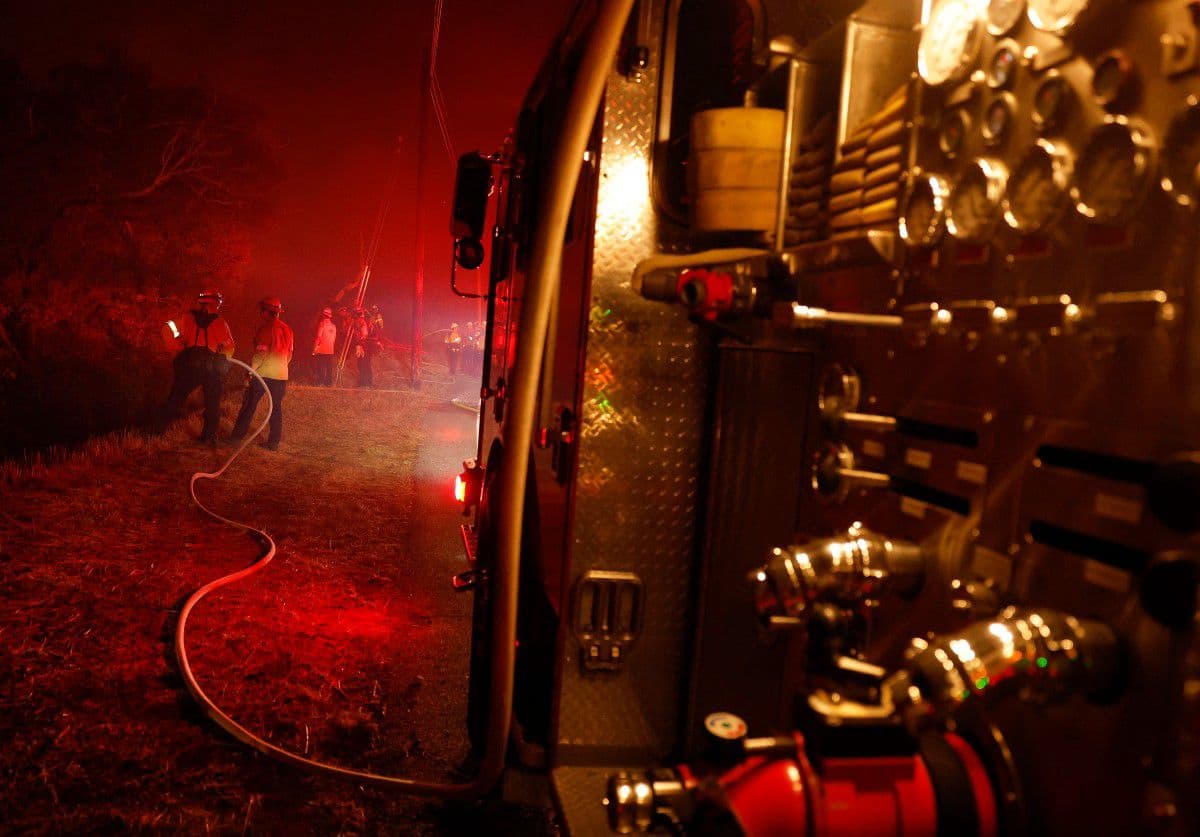 Un camión de bomberos en las inmediaciones de Bryson
