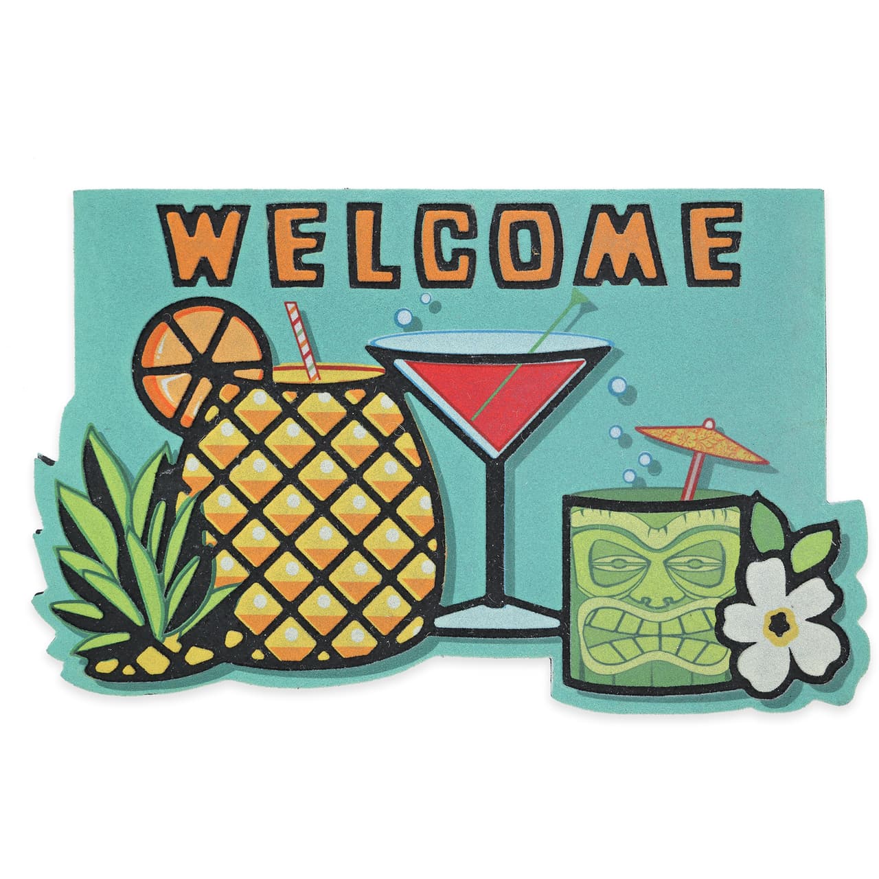 Las piñas (también conocidas como ananas) son motivo recurrente en sitios de decoración como My Domaine, que enfatizan en la sensación de calidez de la figura de esta fruta. Este tapete cumplirá perfectamente la misión de dar una cálida bienvenida a tu bar o cocina. De venta en: Bed, Bath & Beyond. Precio: 19.99 USD