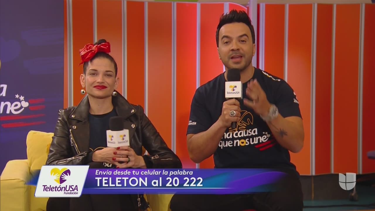 Una vez iniciada la transmisión del TeletónUSA, la conducción estuvo a cargo de Natalia Jiménez, Luis Fonsi y Karla Martínez.