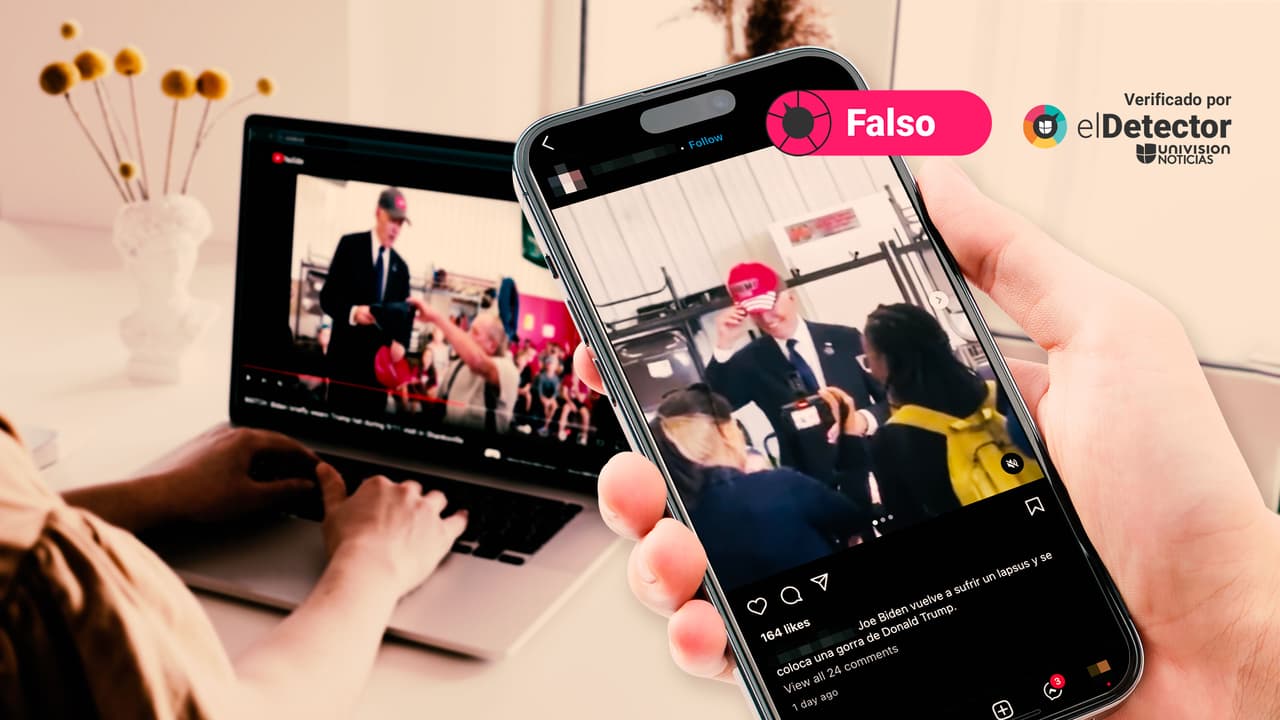 Es falso que un video muestra a Joe Biden usando una gorra de Trump porque sufrió “un lapsus”