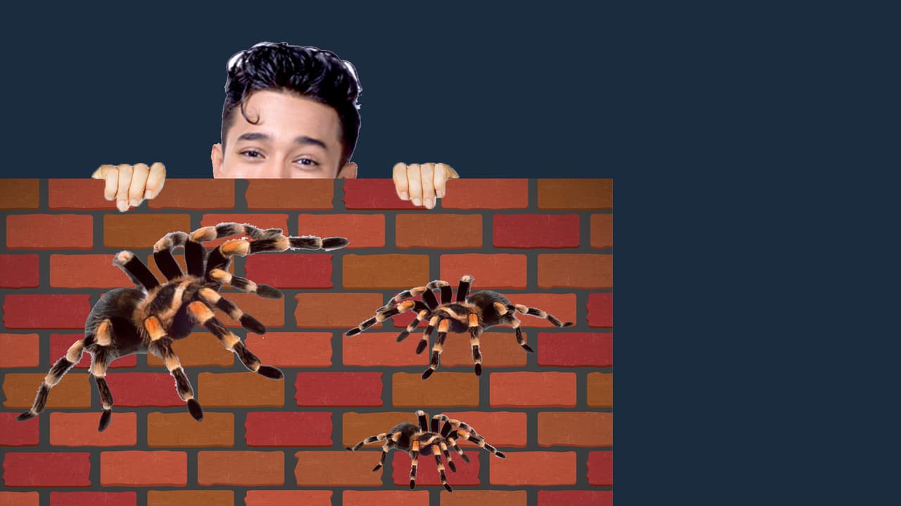 Joel no se lleva bien con las arañas ni siquiera en Halloween.