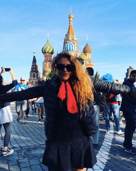 Paulina Rubio también viajó a Rusia, se vistió con la camiseta de la Selección de México y celebró el triunfo contra Alemania.