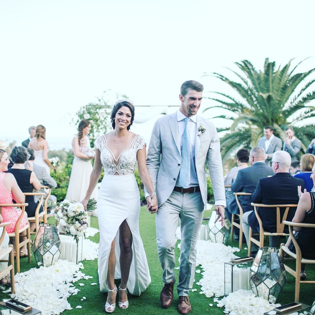 Michael Phelps presumió en redes sociales una encantadora foto de su boda.