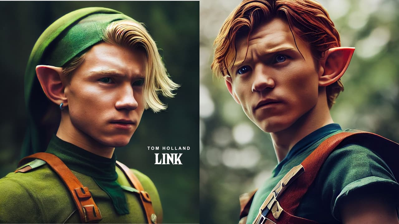 Link si fuera interpretado por Tom Holland en un live action.