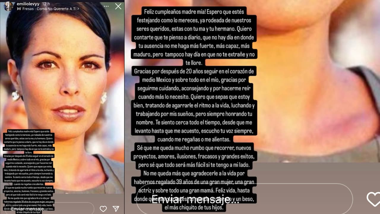 Este es el conmovedor mensaje que José Emilio Levy le dedicó a su fallecida madre, Mariana Levy, en el que sería su cumpleaños 59.