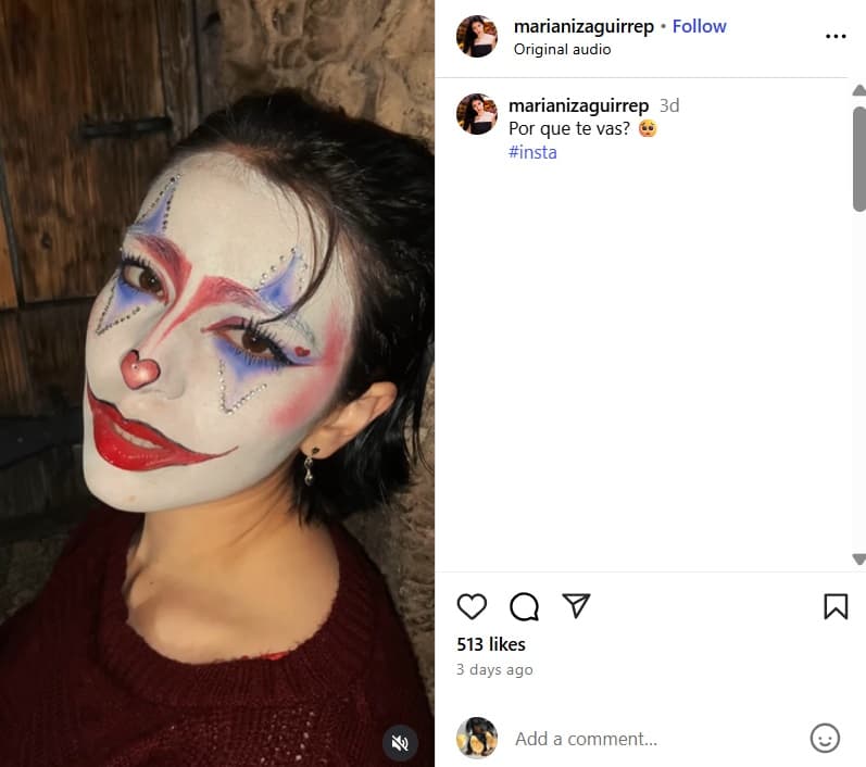 La última publicación en redes sociales de Marian Izaguirre.