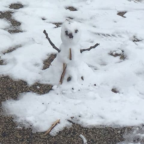 Amy Schumer hasta hizo un muñeco de nieve.