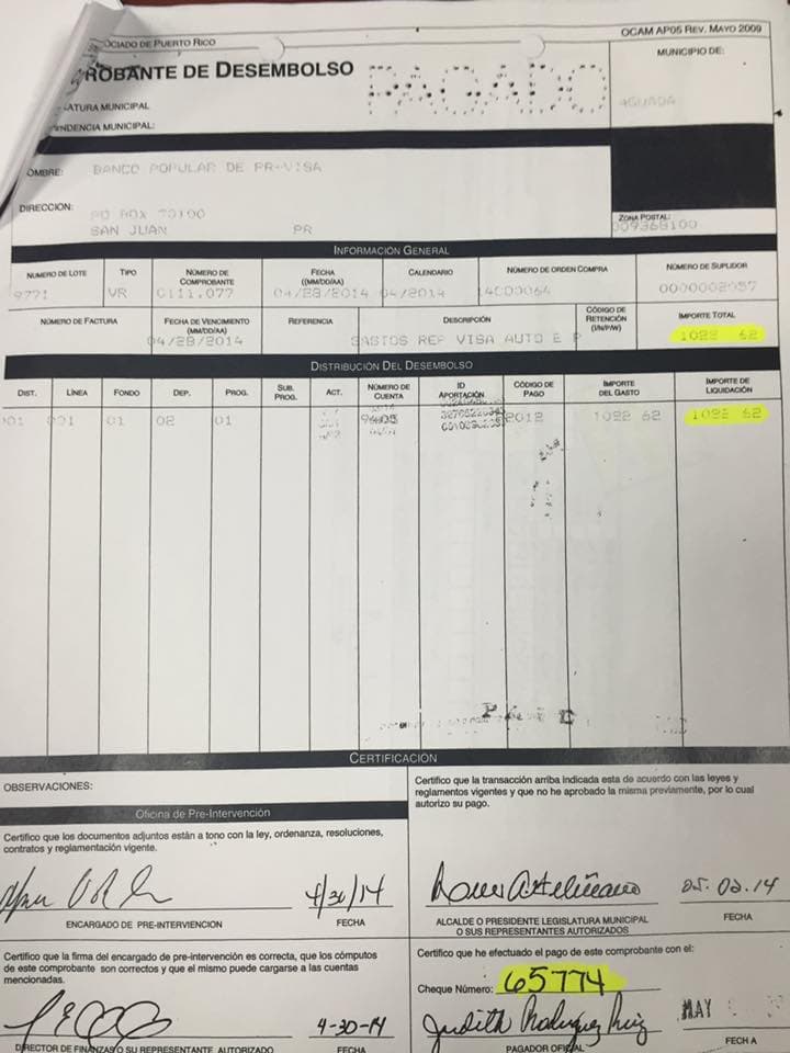Según la querella que se encuentra en la Oficina de Ética Gubernamental (OEG) el alcalde usó la tarjeta el 30 de marzo de 2015 para la compra del traje lo que representa una violación a dos artículos de la Ley de Ética. A Cortés se le impuso dos infracciones, con multas de $20,000 cada una. Cortés asegura se trató de un error.