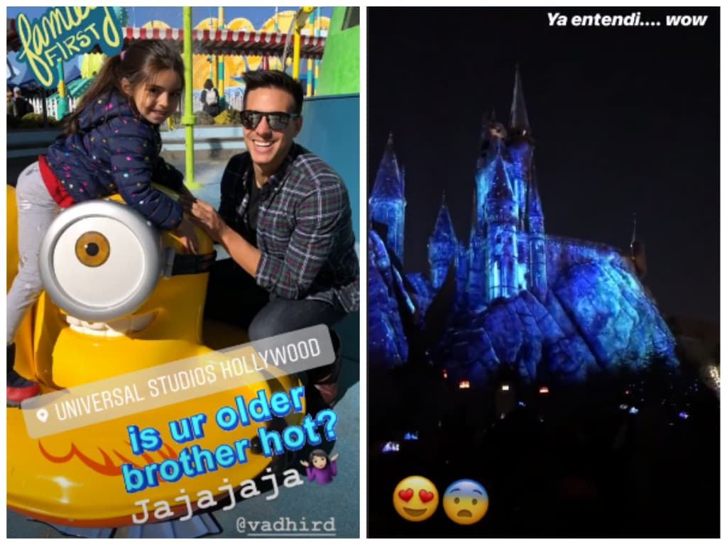 Vadhir también disfrutó el día jugando con Aitana y más tarde dejó atrás las burlas hacia su papá, pues cuando vio el castillo iluminado comprendió la razón por la que Eugenio estaba tan emocionado.