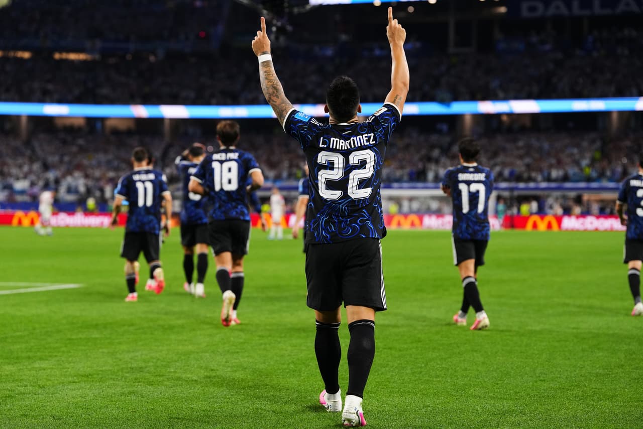 El festejode Lautaro Martínez.