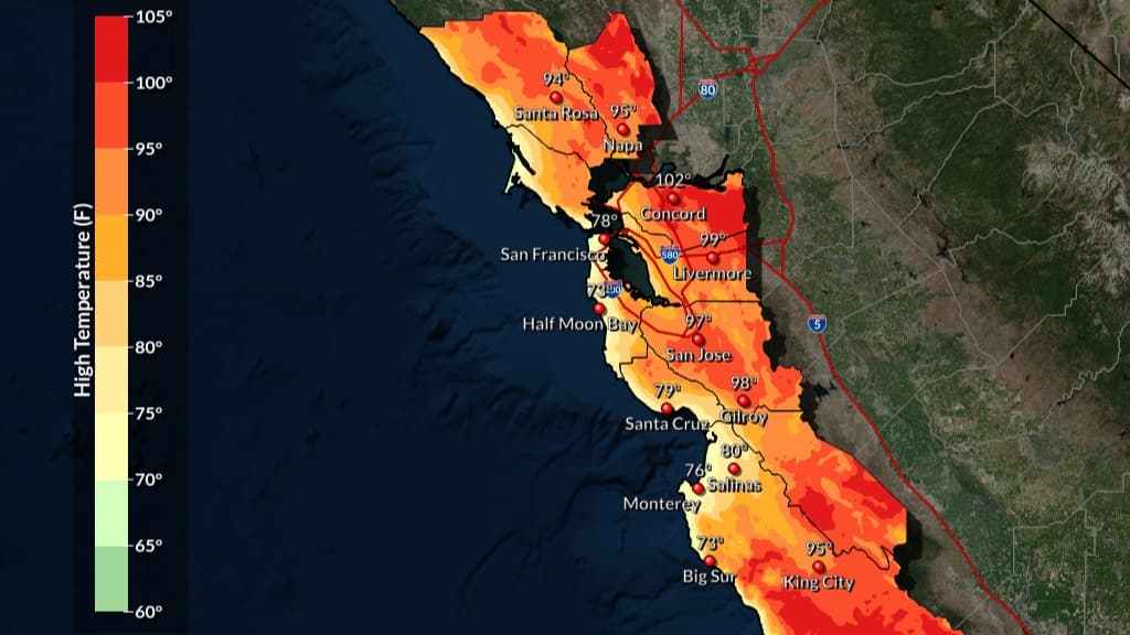 Una ola de calor que llega esta semana traerá temperaturas por encima de 100° F al Área de la Bahía