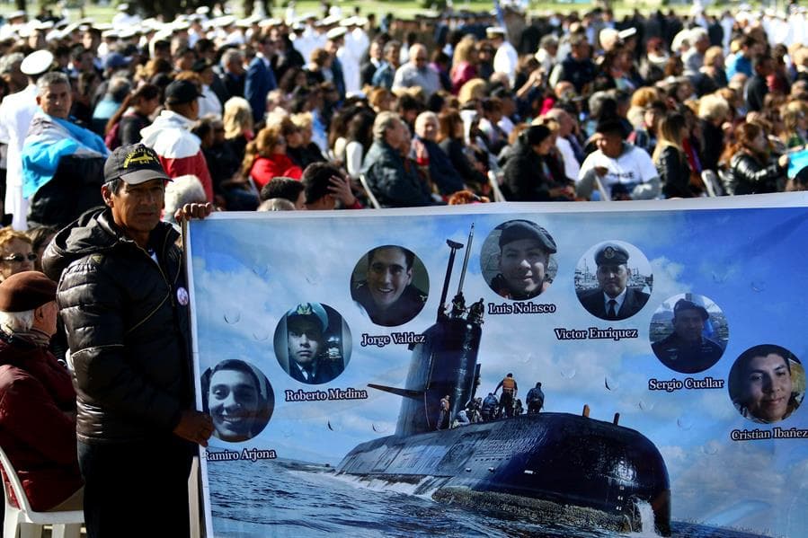 <b>Submarino ARA San Juan (Argentina):</b> El 15 de noviembre de 2017, tras participar en maniobras militares, el ARA San Juan desapareció con 44 tripulantes a bordo.