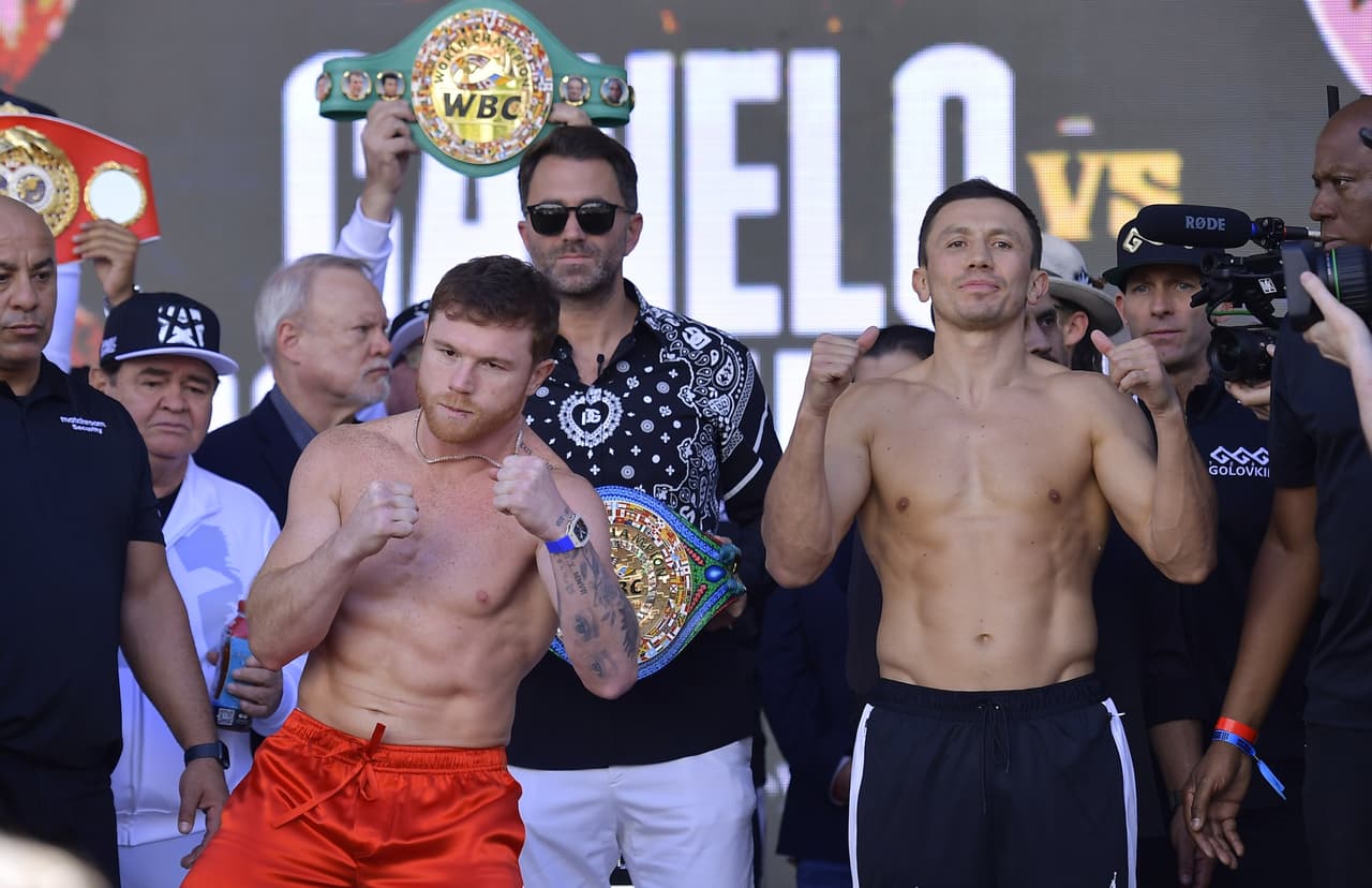 Saúl 'Canelo' Álvarez y Gennady Golovkin no tuvieron problemas para dar el peso y todo quedó listo para que se enfrenten mañana en Las Vegas.