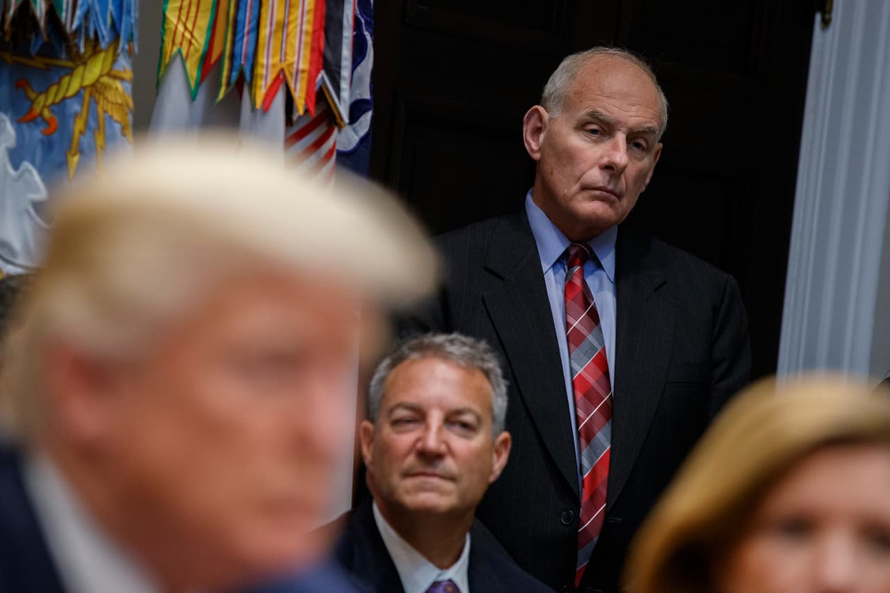 <b>John F. Kelly, jefe de gabinete de Trump.</b> El 8 de diciembre, el presidente estadounidense le dijo a reporteros que al finalizar este año el general retirado de infantería de Marina dejará el cargo, al que llegó en julio de 2017.