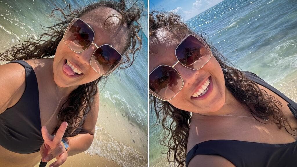 Michelle Rodríguez mostró su actual figura durante un viaje a la playa.