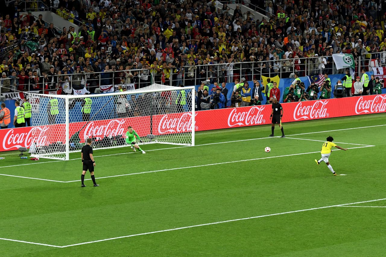 El segundo pateador fue Juan Cuadrado. Un potente cañonazo al ángulo superior izquierdo que dejó congelado a Jordan Pickford. COL 2-1ING