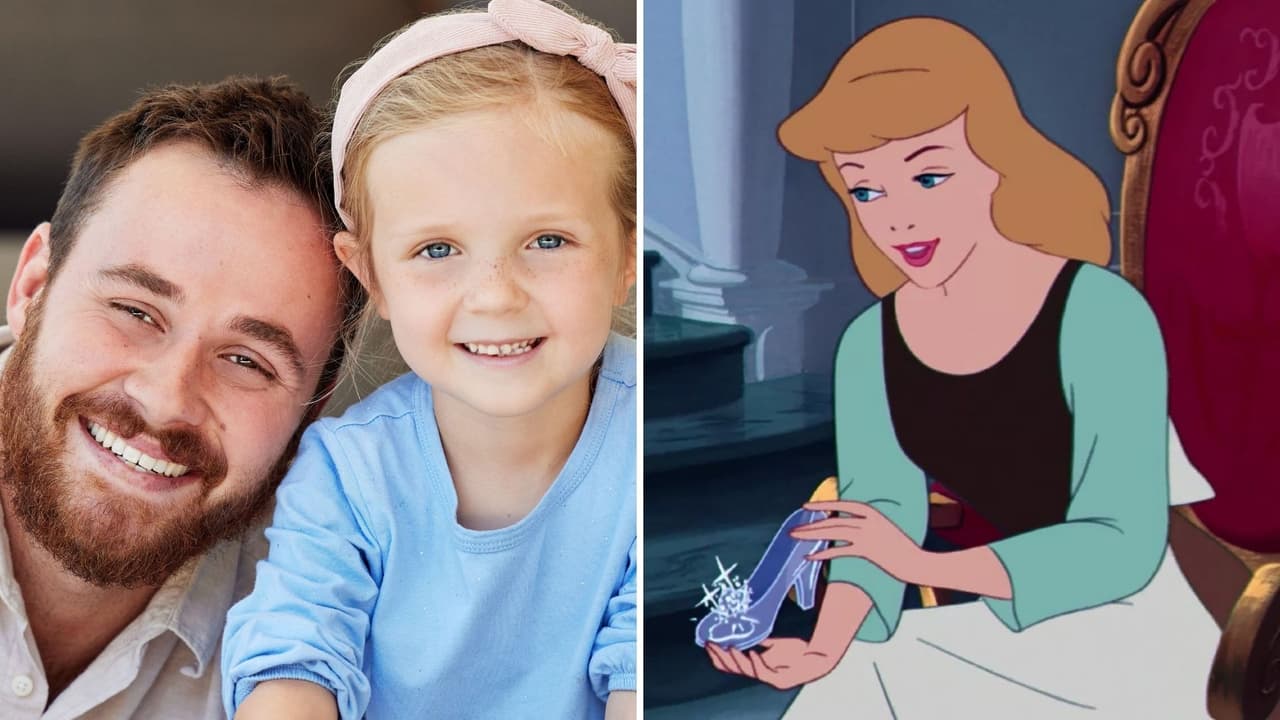 Papá no se avergüenza y va a la calle vestido de Cenicienta con su hija: su razón te conmoverá