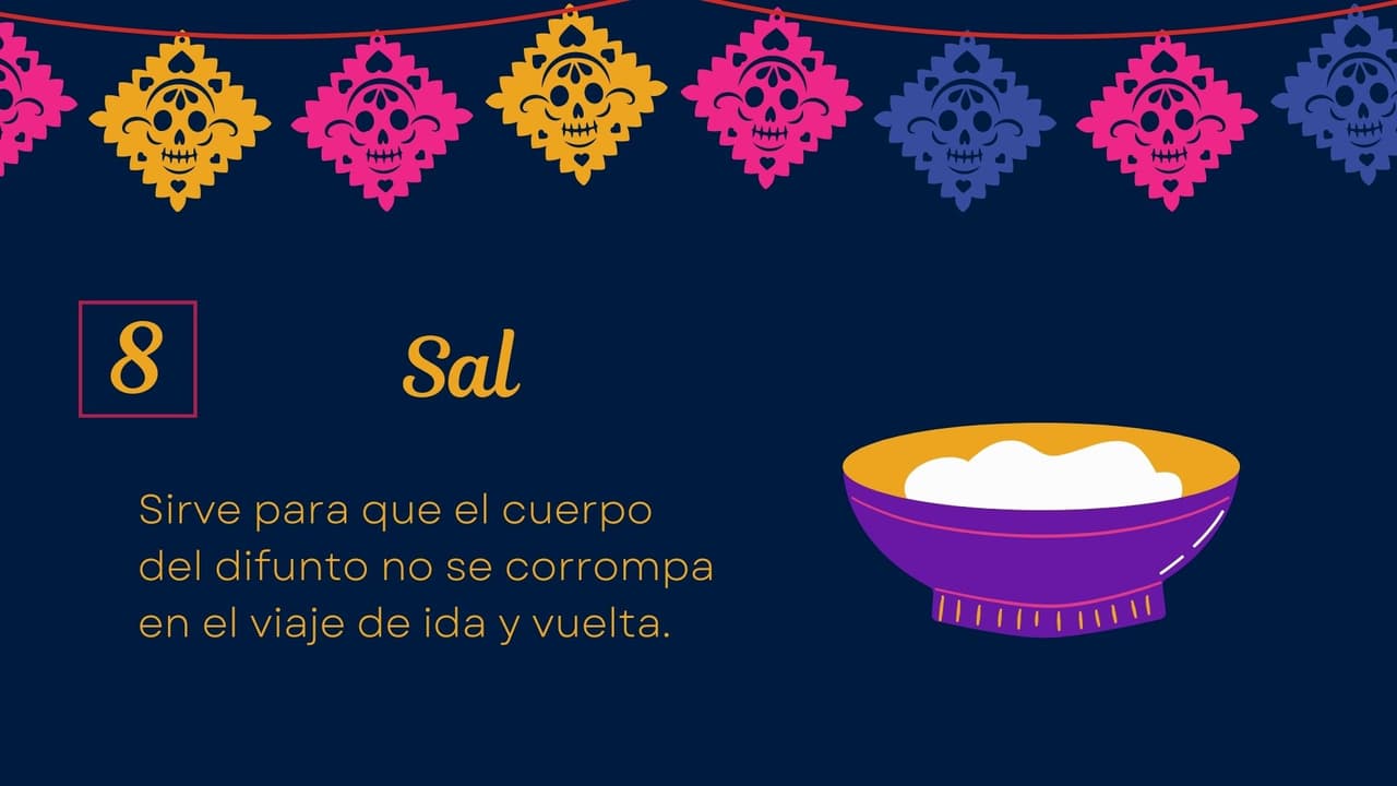 Con la sal se incluye un mantel blanco que significan pureza y alegría.