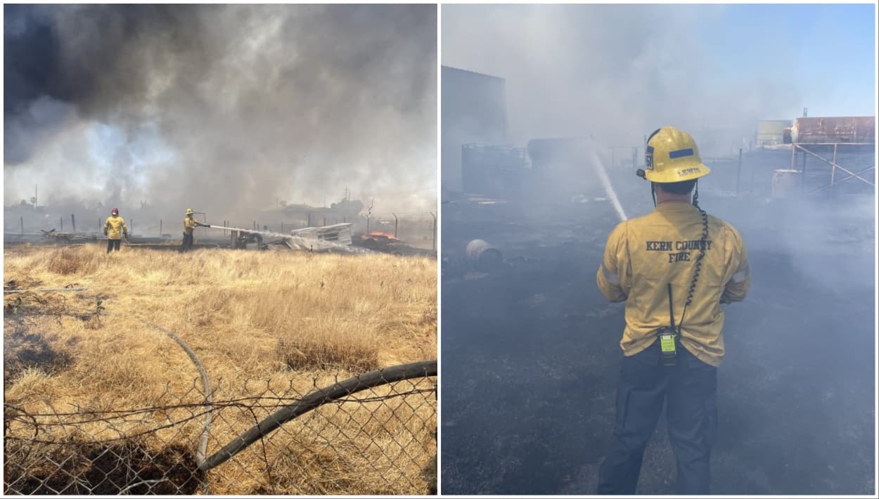 Bomberos evacuan y cierran carretera por incendio extremo al noroeste de Bakersfield