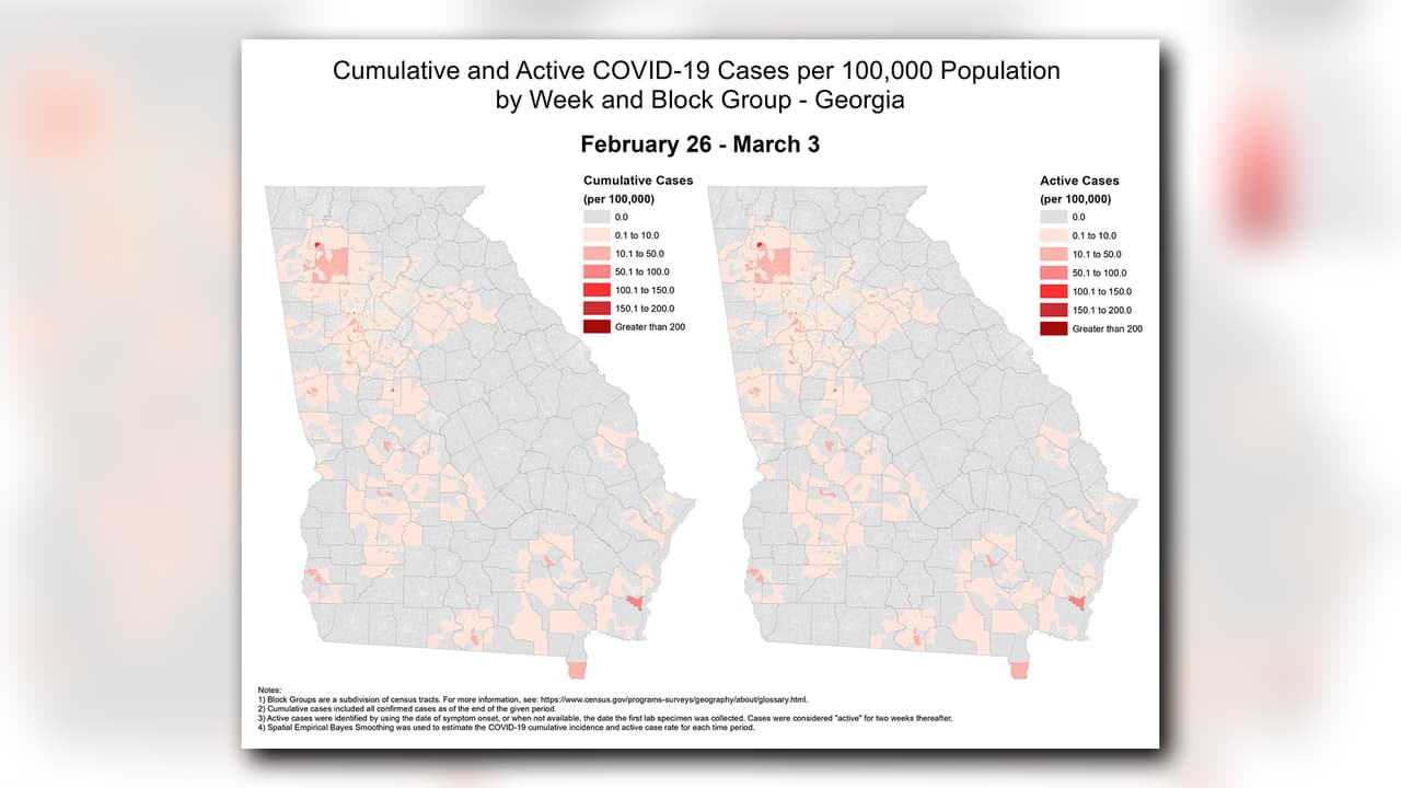 Semana 2: Del 25 de febrero al 03 de marzo. En ocho semanas se han contabilizado 22,147 contagios de coronavirus en Georgia.