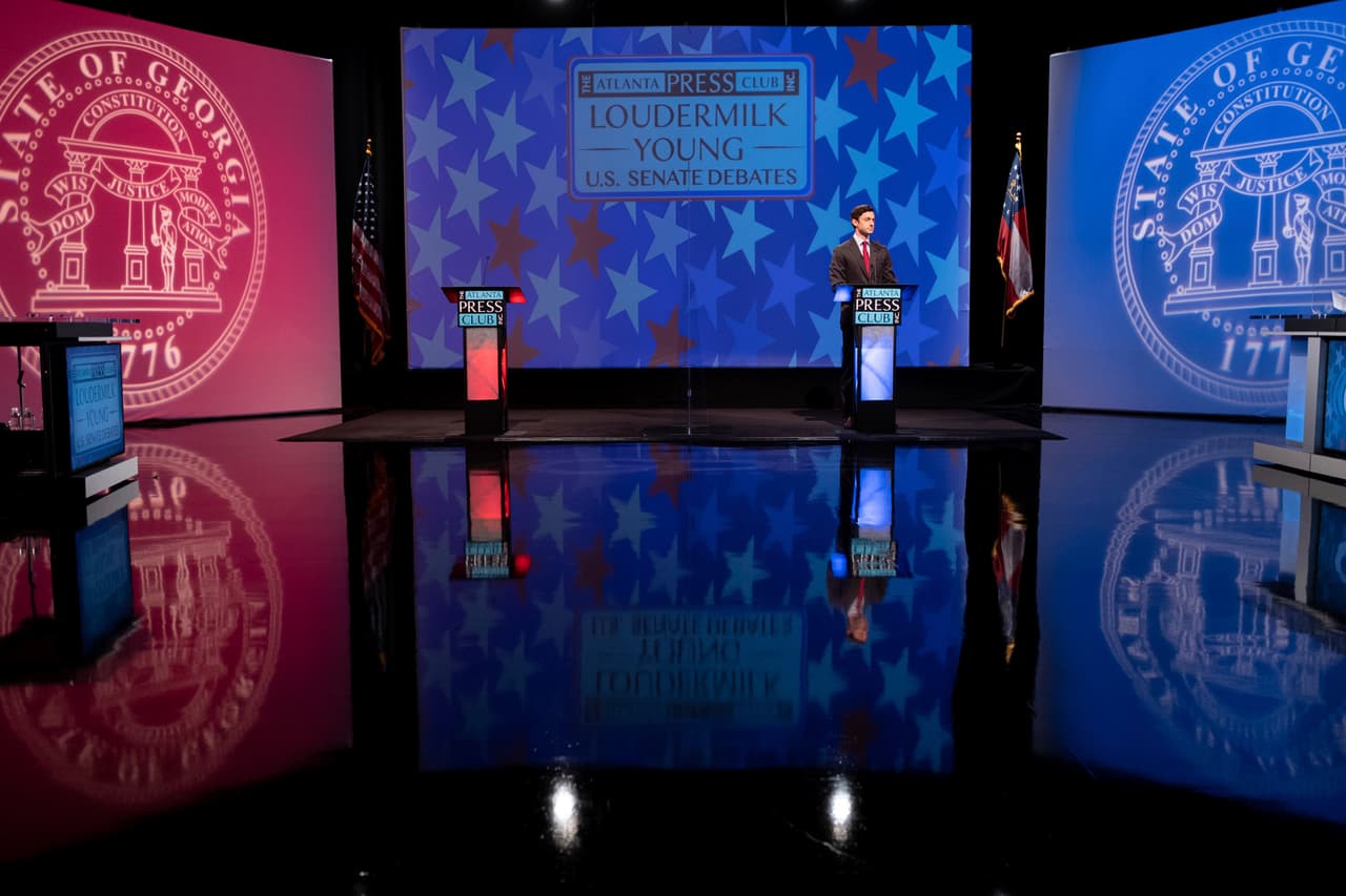 Jon Ossoff tuvo el debate por el Senado por Georgia solo para él, ante ausencia de David Perdue