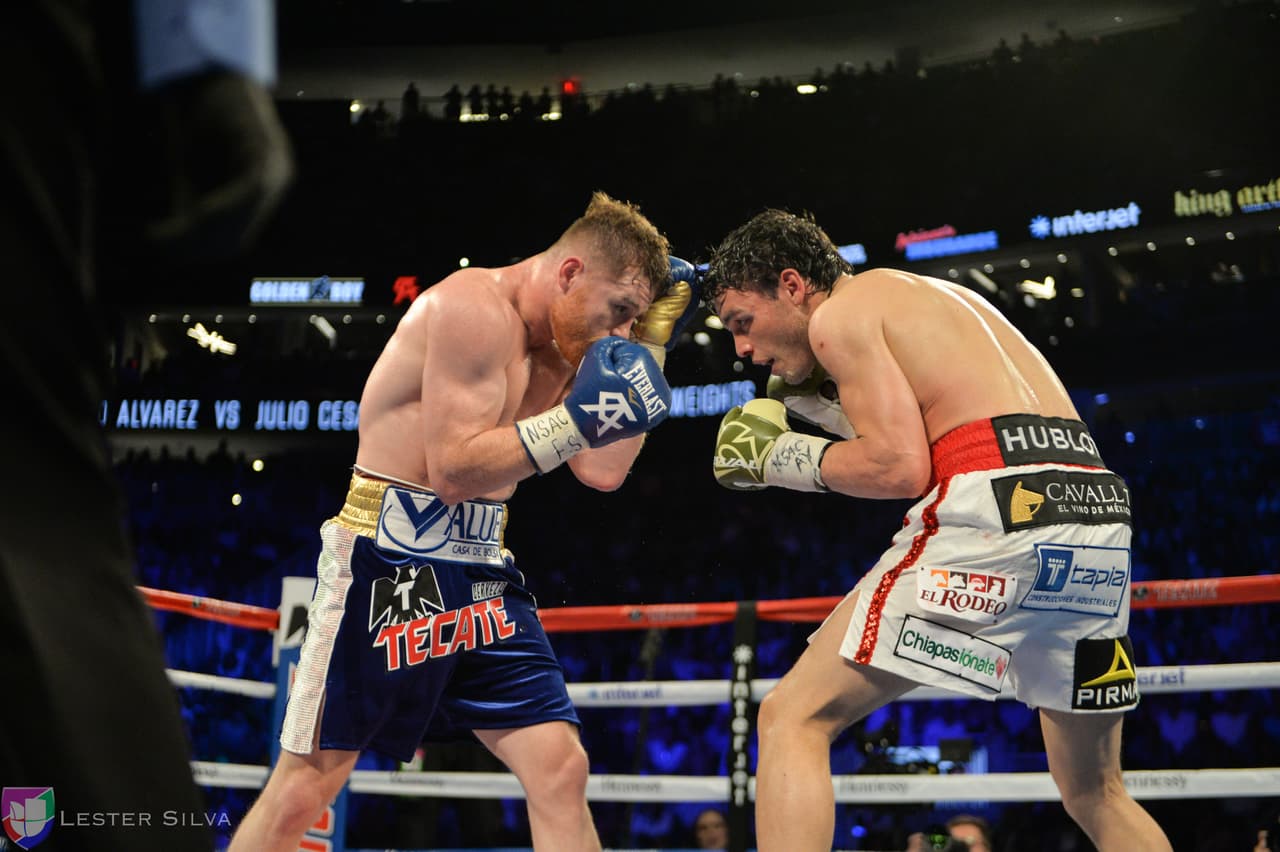 Te acercamos a los golpes que se dieron Saúl 'Canelo' Álvarez en contra de Julio César Chávez Jr., imágenes que te harán sentir en el ring.
